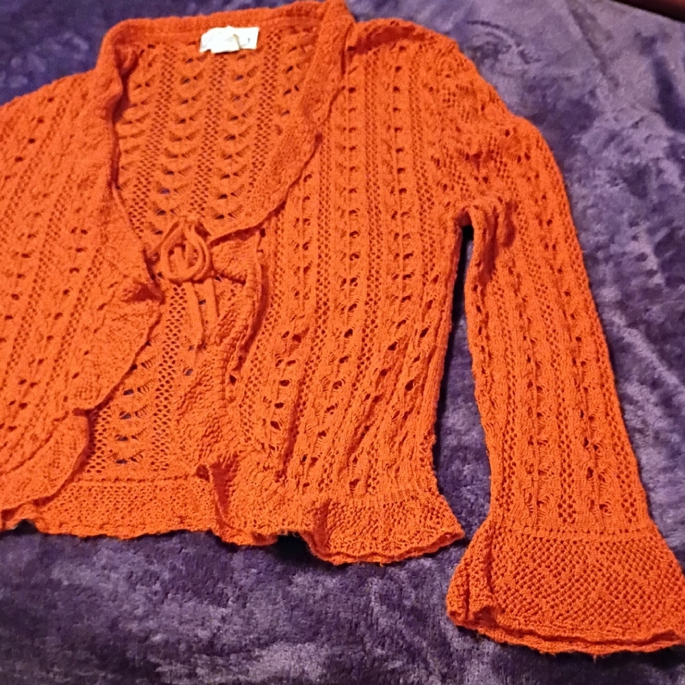 dressbarn Women's Rust Cardigan Sweater